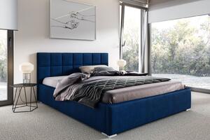 Čalouněná postel Selena 160x200cm, modrá MattVelvet