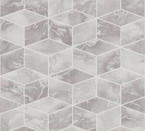 Vliesová tapeta na zeď Metropolitan Stories 2 37863-1 | 0,53 x 10,05 m | bílá, šedá, metalická | A.S. Création