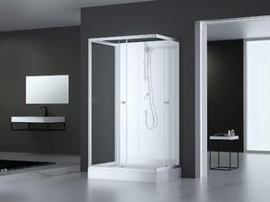 Kompletní sprcha MARWELL Kompletní sprcha White Dream 80 x 110 x 200 cm - Kompletní sada včetně sprchové vaničky a baterie - oboustranná instalace