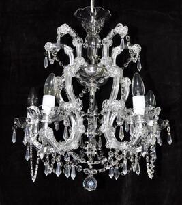 5 flames Gilded Maria Theresa crystal chandelier with cut crystal pears