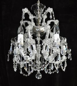 5 flames Gilded Maria Theresa crystal chandelier with cut crystal pears