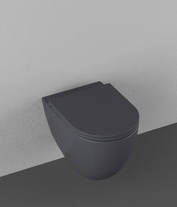 Isvea INFINITY závěsná WC mísa, Rimless, 36,5x53cm, antracit