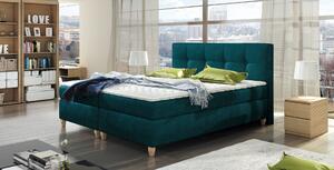 Luxusní box spring postel Melanie 140x200, zelená Monolith