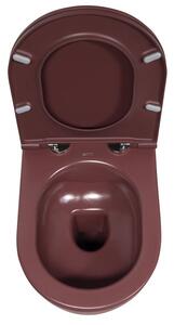 Isvea, INFINITY závěsná WC mísa, Rimless, 36,5x53cm, Matná maroon Red, 10NF02001-2R