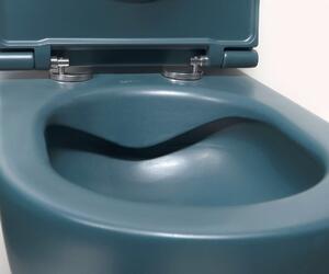 Isvea, INFINITY závěsná WC mísa, Rimless, 36,5x53cm, matná zelena Petrol, 10NF02001-2P