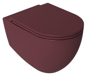 Isvea INFINITY závěsná WC mísa, Rimless, 36,5x53cm, maroon red