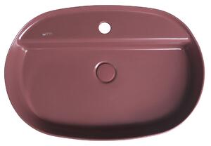 Isvea INFINITY OVAL keramické umyvadlo na desku, 60x40cm, maroon red