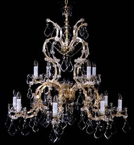 12 flames Maria Theresa crystal chandelier with Pendeloques