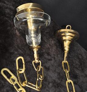 36-ti plamenný zlatý Tereziánský křišťálový lustr s křišťálovými Vachtlemi