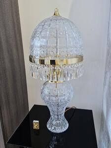 Aleš Zvěřina - Studio AZ-DESIGN Vysoká stolní lampa z masivního křišťálového skla, zdobená krajkovým výřezem, PK500 LAMP AURELIA 72 - RA01-A-720-PK-S