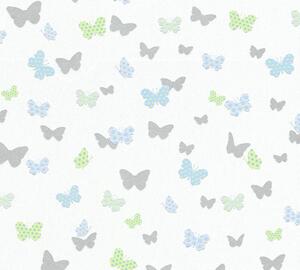 A.S. Création | Vliesová tapeta na zeď Attractive 36933-3 | 0,53 x 10,05 m | zelená, modrá, bílá, metalická