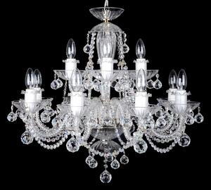 12 Arms crystal chandelier with cut crystal balls