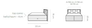 Luxusní box spring postel Garone 180x200, krémová Monolith