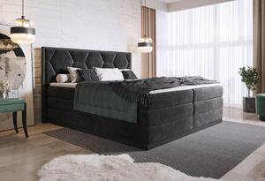 Luxusní box spring postel Garone 180x200, černá Monolith