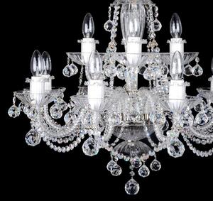 12 Arms crystal chandelier with cut crystal balls
