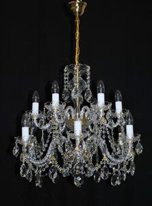 12 Arms silver crystal chandelier with cut crystal body & crystal almonds