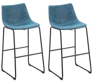 Sada dvou modrých barových židlí FRANKS
