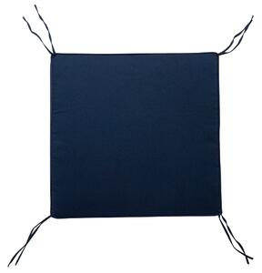 Bílá zahradní židle s modrým polštářem BALTIC