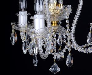 3 Arms Crystal chandelier with long twisted glass arms