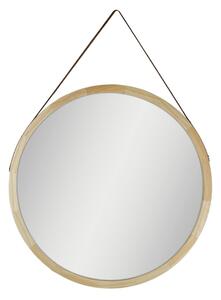 Zrcadlo v rámu Nautic, ø 55 cm, přírodní dřevo