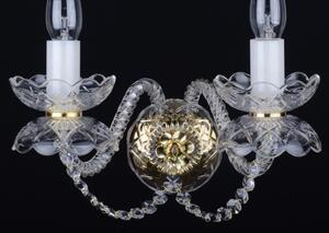 2 Arms crystal wall light with cut almonds