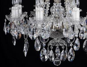 8 Arms Silver crystal chandelier with cut crystal almonds