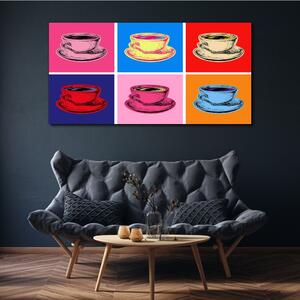 Obraz na plátně Obraz na plátně Abstrakce šálků kávy nápoje