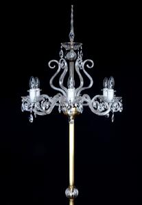 6 Arms Crystal floor lamp with glass horns ANTIK