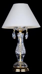1 bulb crystal design table lamp with cut almonds and the white lapshade