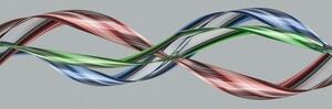 DIMEX | Fototapeta do kuchyně Třpytící se vlna KI-180-093 | 180 x 60 cm | zelená, modrá, červená, šedá