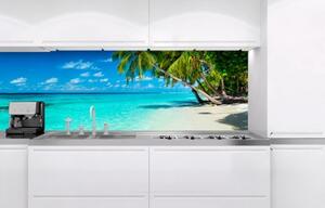 DIMEX | Fototapeta do kuchyně Pláž v ráji KI-180-091 | 180 x 60 cm | tyrkysová, zelená, modrá, krémová