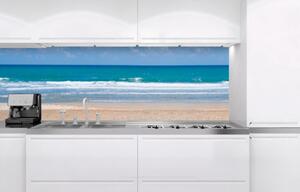 DIMEX | Fototapeta do kuchyně Pláž KI-180-090 | 180 x 60 cm | modrá, bílá, béžová