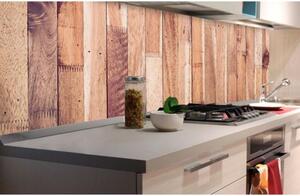 DIMEX | Fototapeta do kuchyně Dřevěná stěna KI-180-086 | 180 x 60 cm | béžová, hnědá