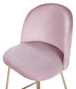 Sada 2 sametových růžových barových židlí ARCOLA