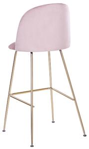 Sada 2 sametových růžových barových židlí ARCOLA