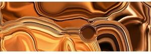 DIMEX | Fototapeta do kuchyně Kapalný chromový bronz KI-180-102 | 180 x 60 cm | metalická, hnědá