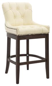Barová židle Buckingham ~ kůže, dřevěné nohy tmavá antik Barva Krémová