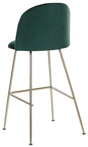 Sada 2 sametových zelených barových židlí ARCOLA