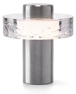 Luxusní přenosná lampa BOMMA Ollo, IP44 Barva: Čirá / kartáčovaná stříbrná