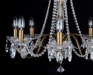 8 Arms plain crystal chandelier with cut crystal almonds ANTIK