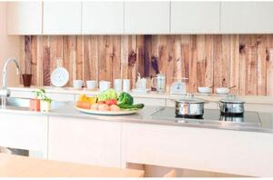 DIMEX | Fototapeta do kuchyně Dřevěná stěna KI-350-086 | 350 x 60 cm | béžová, hnědá