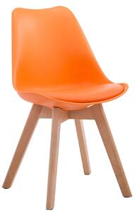 Židle Borne V2 plast / koženka, dřevené nohy natura Barva Oranžová