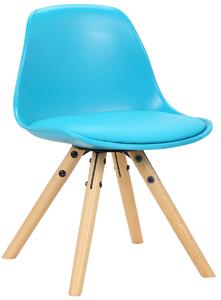 Dětská židle Nakoni ~ plast, dřevěné nohy natura Barva Modrá
