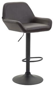 Barová stolička Braga ~ koženka, černá podnož - Hnědá