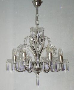 6 Arms plain crystal chandelier with cut crystal hhoves