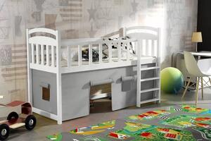 Dětská zvýšená postel Aramis, Bílá, 80x180 cm