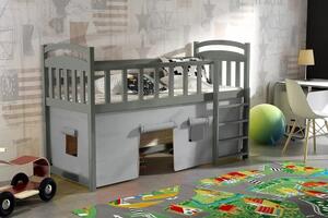 Dětská zvýšená postel Aramis, Grafit, 80x180 cm