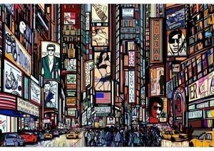 DIMEX | Vliesové fototapety na zeď Náměstí Times Square MS-5-0013 | 375 x 250 cm| vícebarevná