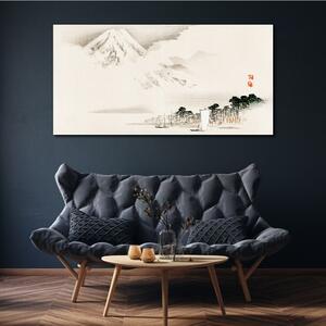 Obraz na plátně Obraz na plátně Hory lodě mraky