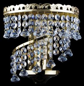 DBK GLASS 1-žárovkové štrasové nástěnné světlo ve tvaru spirály s diamantovými ověsy N-7140-1-S